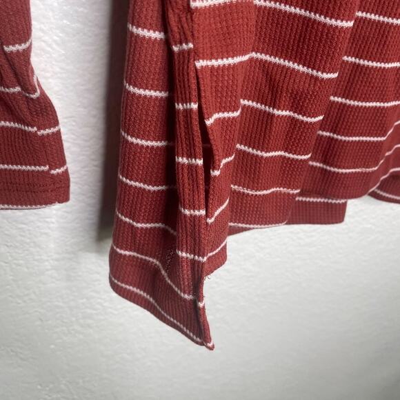 White Birch Womens Top Size M Burnt Orange Striped V-Neck Long Sleeve - Picture 13 of 16